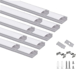 Besseto led profiil, 10 x 1,5 m, u-kujuline ribavalgusti hajuti, alumiiniumprofiilkanal piimja kattega, otsakorgid ja kinnitusklamber, led alumiiniumprofiil ribadele/ribavalgustile