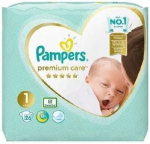 Pampers m&auml;hkmed suurus 1 (2-5 kg) Premium Care m&auml;hkmed, pakis 26 tk, parim mugavus ja kaitse tundlikule nahale, Pampers