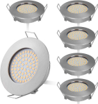 Hcfei 6 lameda disainiga mini Led s&uuml;vistatava kohtvalgusti komplekt 230 V, ainult 28 mm paigalduss&uuml;gavus, lame laevalgusti 3,5 W, 400 luumenit, harjatud roostevaba teras, 65&ndash;68 mm ava v&auml;ljal&otilde;ige (neutraalne valge 4000 K)