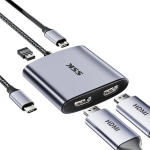 SSK 4 in 1 USB C Dual HDMI Adapter 100W PD