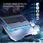 Liangstar S&uuml;learvuti jahutusalus 30,5&ndash;43,8 cm, 3 ventilaatoriga s&uuml;learvuti jahutusalus (1600 p/min) koos libisemiskindla aluse, usb-pordi, rgb-valgustuse, ergonoomilise disaini ja tolmufiltriga, must