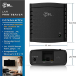 Csl - lan print server printer server - fast ethernet - usb 2.0 high speed - lrp print server windowsile - v&otilde;rgu usb rj45-le - dhcp toega, tcp/ip - sisaldab toiteallikat ja etherneti kaablit - uus
