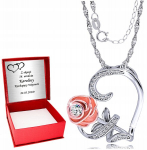 H&otilde;bekett 925 Kaelakee S&uuml;da Igavene Roos naisele Graveerimine