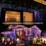 Intergo v&auml;lisvalgustusega valgusvimpel, aia j&otilde;ulutuled, 600 Led, 15 m