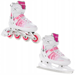 Uisud Raven Crystal White/pink 2in1 reguleeritavad, suurus 38-42