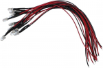 10 x 5mm sinine Led takistiga 5v, 20cm kaabel