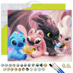 Maalid numbrite j&auml;rgi Raamil Oh Art! N&auml;lg ja Stitch 40x50 cm