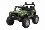 Topelt laste elektriauto Jeep Off Road 4x4, roheline