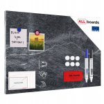 Metalboards magnettahvel, tume kivi 60x40 cm + kingituste komplekt