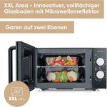 Severin Mw 7762 2-in-1 mikrolaineahi grilliga, kasutamine 2 tasandil, lame klaasp&otilde;hi p&ouml;&ouml;rdlaua asemel xxl kasutatava pinnaga kandilistele n&otilde;udele, lihtne puhastamine, mikrolaineahi, 20 l, must