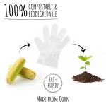 Plantvibes &reg; 200 x orgaanilised &uuml;hekordsed kindad, S suurus, keskkonnas&otilde;bralikud ja 100% komposteeritavad, &uuml;hekordsed kindad on valmistatud taimsest materjalist - ideaalsed toidu jaoks