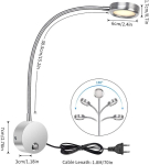 Seinale paigaldatav lugemislamp, led voodivalgusti puutetundliku nupuga reguleeritav valgusti 3000&ndash;6000 K, 4 W voodilamp 360&deg; painduv hanekaelvalgusti usb laadimispesaga voodi, magamistoa jaoks, h&otilde;bedane