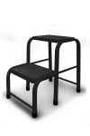 Terasest kodune redel-taburet HOME, must, 2 astet, 150 kg