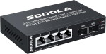 Sodola 6 pordiga 2.5g haldamata etherneti l&uuml;liti, 4x 2.5gbase-t porti, 2x 10g Sfp+, 60gbps l&uuml;litusv&otilde;imsus, mini seinale kinnitatav 2.5gb v&otilde;rgul&uuml;liti traadita Ap, Nas, Pc jaoks