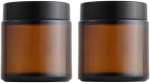 2 x 100 ml merevaigust musta kaanega purki kosmeetikatoodete jaoks