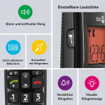 Doro Phone Easy 100w Duo Juhtmeta telefon (k&auml;ed-vabad funktsioon, madal kiirgus, eakatele sobiv telefon)