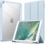 Jetech &uuml;mbris ipad 9.7 tolli jaoks (6./5. p&otilde;lvkond, 2018/2017) koos pliiatsi hoidjaga, l&auml;bipaistev tagakaas, &otilde;huke alus, p&otilde;rutuskindel tahvelarvuti kaitse&uuml;mbris (helesinine)