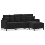 3-kohaline diivan，L&otilde;&otilde;gastusdiivan jalapingiga, must, 180 cm, samet CFE84702