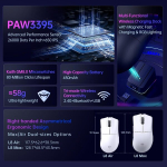 Machenike L8 Max juhtmevaba m&auml;ngurihiir, 26000dpi 1000hz Paw3395 juhtmevaba m&auml;ngurihiir Rgb laadimisdokiga, Bt/2.4g/usb-c, m&auml;ngurihiired Pc/xbox/ps/mac (valge)