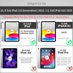 Cacoe klaviatuuriga &uuml;mbris ipad 11 (a16) / 10. p&otilde;lvkonnale (11 tolli / 10,9 tolli) 2025/2022 puuteplaadi, 7-v&auml;rvilise valgustuse, eemaldatava juhtmevaba klaviatuuriga, electric blue