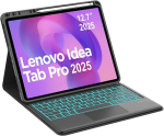Occtingkind, klaviatuur Idea Tab Pro jaoks, klaviatuuriga &uuml;mbris Lenovo Idea Tab Pro 2025 12.7 jaoks, magnetiline eemaldatav Bluetooth-klaviatuur, Qwertz paigutus, Usb C, puuteplaat, taustvalgustus, must