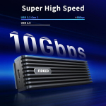 Fideco M.2 Nvme korpus, Usb 3.2 Gen 2, 10gbps Nvme Ssd korpus, Pcie Nvme adapter M-key/m+b Key, toetab Uasp ja Trim, t&auml;ielik alumiiniumisulamist korpus, sandwich disain