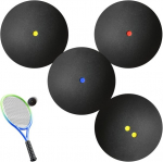 Gomety squash pallide komplekt 4, 4 kiirusega squash pallid Elite Double Yellow, Intermediate Yellow, Red Beginners, Junior Single Blue squash pall, k&otilde;rge p&otilde;rkega sportlik squash pall v&otilde;istlustreeninguteks