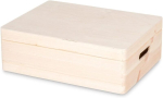 Pinus - puidust kaanega karp, 40 x 30 x 13.5 cm, aardekirst, hingedega k&auml;sit&ouml;&ouml;kohver, puidust karp, hoiukarp, m&auml;nd 315100c