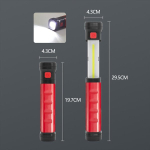 Auriver Led t&ouml;&ouml;lamp, t&ouml;&ouml;koja lamp, inspektsioonilamp, 2-in-1 v&auml;ljat&otilde;mmatav lamp magnetiga, t&ouml;&ouml;koja lamp 2000 Mah, Cob avariivalgusti auto remondiks, t&ouml;&ouml;koja ja telkimiseks (punane)