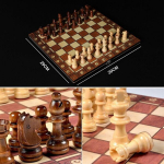 Cuemoon puidust malelaud, 3 &uuml;hes kokkupandav malelaud, magnetiline malekomplekt, kingitus lastele ja t&auml;iskasvanutele, 29 x 29 cm