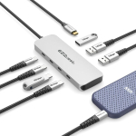 Ezquest usb-c gen 2 hub adapter 7 pordiga - 3x usb-c 10 gb/s gen 2, 3x usb 3.0 5 gb/s porti ja 1x usb-c toiteplokk 3.0 5 gb/s andmeedastusega