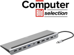 Hama Usb C dokkimisjaam 10 pordiga (usb jaotur 4 x Usb A, 2 x Usb-c, 2 x Hdmi, 1 x Displayport Dp, 1 x Lan/ethernet, 10 &uuml;hes jaotur Pd-ga, 5 Gbps, 4k Pc, s&uuml;learvuti, Windows ja Mac jaoks, 10 porti), h&otilde;bedane