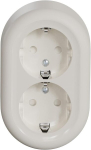 Schneider Electric Elso Wde015896 Kahekordne pealispinnale paigaldatav pistikupesa Brs-iga, kaitsekontaktiga pistikupesa, pealispinnale paigaldatav niiskesse ruumi, valge, &uuml;mmargune, Renova, 16 A - 250 V Ac