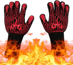 Grillimiskindad, kuumakindlad kuni 800 &deg;c, ahjukindad, tulekindlad kindad, bbq kindad, toiduvalmistamiskindad, k&uuml;psetuskindad, ahjukindad (black1)