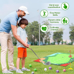 Gemsaya golfi m&auml;ngukomplekt lastele ja t&auml;iskasvanutele, minigolf koju 20 golfipalli, 3 golfikepi, 56,5 x 38,5 tollise puttimismatiga, golfim&auml;ngukomplekti tarvikud sise- ja v&auml;listingimustesse aeda, h&otilde;bedased golfikepid