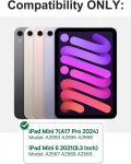 Fogari Klaviatuurikohver Ipad Mini 7 (a17 Pro) 2024 / Mini 6 2021 jaoks, prantsuse Azerty klaviatuur, eemaldatav juhtmevaba Bluetooth klaviatuur Ipad Mini 7/6 8.3 tolli, lilla