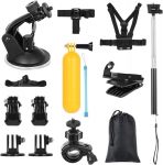Andoer 14 in 1 action kaamera tarvikute komplekt spordikaamera tarvikute komplekt asendus Gopro Hero 10 9 8 Max 7 6 5 Insta360 Yi action kaameratele koos kandekotiga