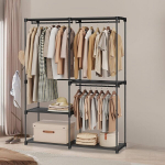 Riidepuu, 138 x 43 x 182 cm, Must, Riidepuu, SONGMICS RYG025B02, 138 x 43 x 182 cm, Must