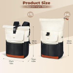 Tonyeee rullitav seljakott meestele ja naistele, veekindel suur s&uuml;learvuti seljakott 15,6-tollise s&uuml;learvuti jaoks, elegantne reisikott reisimiseks, jalgrattas&otilde;iduks, &uuml;likooli, kooli jaoks, must beež