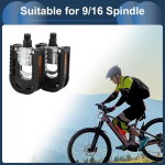 Infinauto jalgrattapedaal, 9/16 tollise spindliga alumiiniumisulamist kokkupandavad jalgrattapedaalid mustad maantee-, m&auml;gi-, Bmx- ja Mtb-jalgratastele