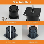 4 m&ouml;&ouml;blijala komplekt, reguleeritava k&otilde;rgusega, 60 mm kapi jalad, must m&ouml;&ouml;blile, m&ouml;&ouml;bli jalg, reguleeritav &uuml;mmargune, m&ouml;&ouml;blijalad, k&otilde;rguse reguleerija, reguleeritavad kapi jalad toolidele, lauale