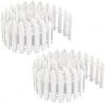 2 puidust miniatuurse aia komplekt, aia kaunistus, mikro-maastiku tarvikud, haldjasaia ornament, v&auml;ike puidust aed k&auml;sit&ouml;&ouml; jaoks, terraariumi nukud, isetegemise dekoor (90 cm x 5 cm, valge)