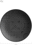 M&auml;ser 935076 Series Tiles Vintage &otilde;htus&ouml;&ouml;gikomplekt 4 inimesele mauri stiilis, modernse mati glasuuriga, 12-osaline keraamiline lauan&otilde;ude komplekt, kivikeraamika, must
