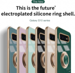 Dclbo &uuml;mbris samsung galaxy s10 jaoks, mobiiltelefoni &uuml;mbris silikoonist tpu &uuml;mbris pehme v&auml;rviline p&otilde;rutuskindel &otilde;huke &uuml;mbris r&otilde;ngahoidiku ja s&otilde;rmehoidjaga kaitse&uuml;mbris samsung galaxy s10 tumeroheline