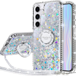 Miss Arts Silverback &uuml;mbris Samsung Galaxy S24 Plusile, t&uuml;drukute s&auml;delev mobiiltelefoni &uuml;mbris s&otilde;rmusega, Samsung S24 Plus &uuml;mbris rihmaga, silikoonist vedel liiv selge kaitse&uuml;mbris S24 Plus &uuml;mbrisele