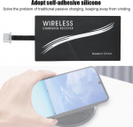 2 x universaalne type C juhtmevaba laadija adapter, mobiiltelefoni kleebis laadimisvastuv&otilde;tja stabiilse j&otilde;udlusega, lihtne kasutada, isekleepuv silikoon, kerge ja v&auml;ike