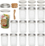 Uhapeer mason purgid kaantega, 12 tk, hoiupurgid klaasist 250 ml, mason purgid klaasn&otilde;ud, hoiupurgid moosi, mee, pulmakingituste, beebitoidu jaoks