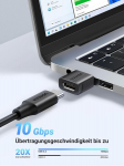 Ugreen usb c kuni a adapter (2 tk), 10 gbps &uuml;hilduv iphone 16/15/14/pro/max, ipad, galaxy s24/s23 seeria, s&uuml;learvutite, k&otilde;rvaklappidega