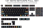 Pbt klahvikatted, 131 klahvi custom black expo klahvikatted, l&auml;bipaistvad k&uuml;ljelt graveeritud l&auml;bipaistvad klahvikatted cherry profiiliga v&auml;rvisublimatsiooni klahvikatted cherry mx switch ansi & iso paigutusega mehaanilistele klaviatuuridele