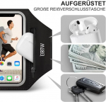 Spordijooksu telefoni&uuml;mbris k&auml;e jaoks koos airpods &uuml;mbrisega iphone 15/14/13/12 pro max galaxy s24+/s23+/s22/s21/s20 google pixel 7/7 pro (6.2 tolli ~ 6.8 tolli) telefonidele